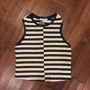 Truly madly deeply black striped tank top small